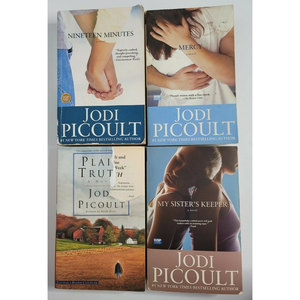 4 JODI PICOULT Paperback Books Lot Mercy Plain Truth My Sister's Keeper 19 Min.